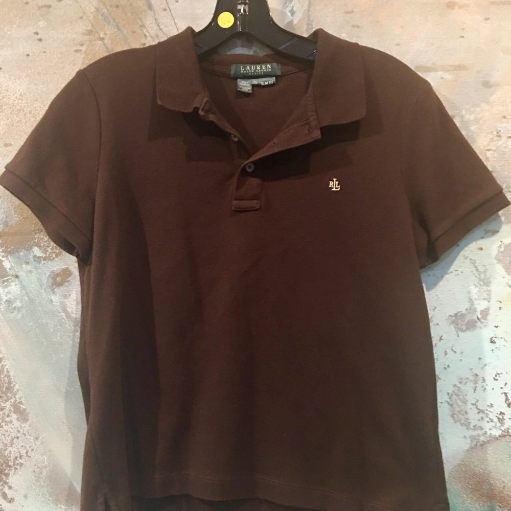 LAUREN RALPH LAUREN Petite Brown Polo -PL Slim Fit